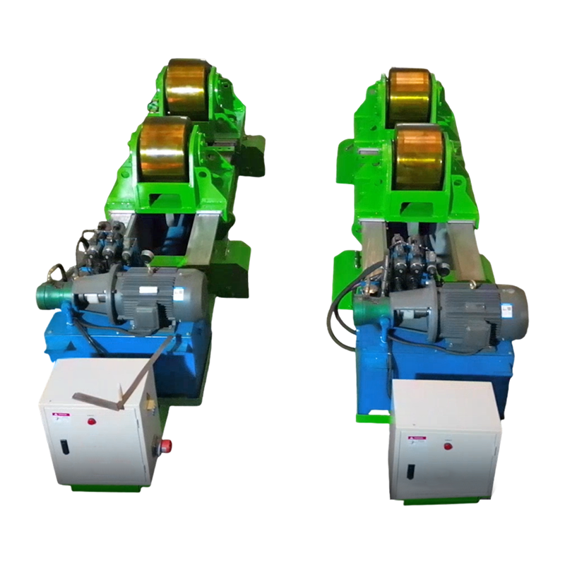 80T Fit Up -hitsausrotaattori, jossa on hydraulinen vaakasuora työntö
